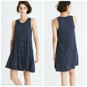 Madewell Highpoint tank dress navy white stripe
